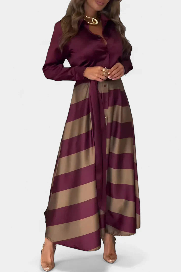 Elegant Striped Maxi Dress for Women