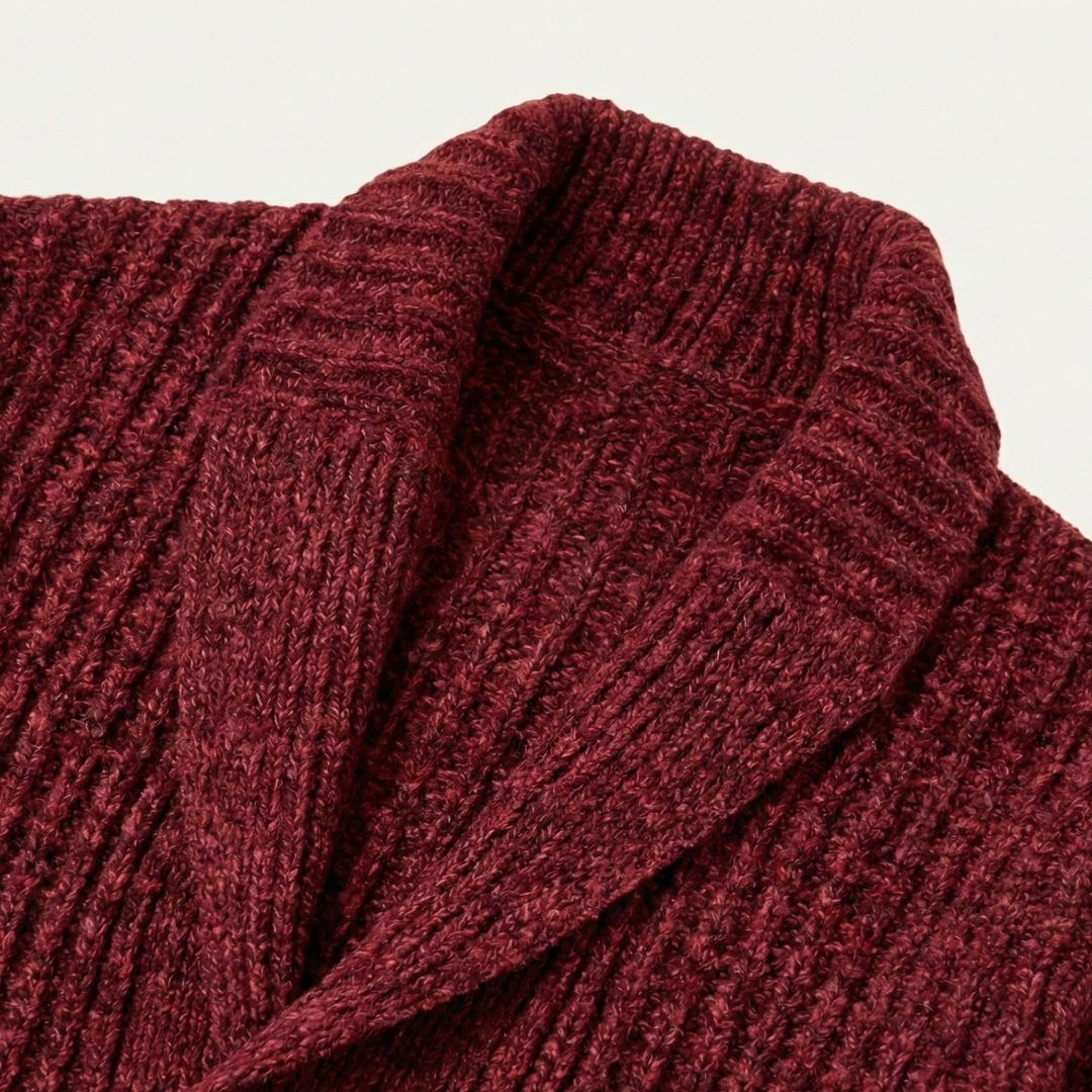 Warm Chunky Knit Men's Shawl Collar Cardigan