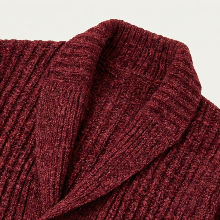 Warm Chunky Knit Men's Shawl Collar Cardigan