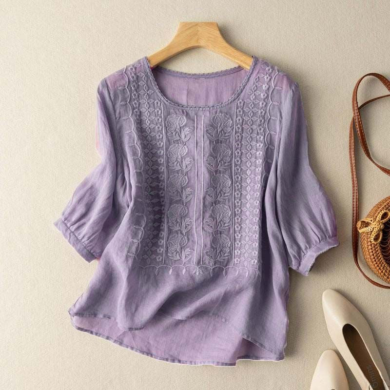 Elegant Women's Linen Blouse - Lightweight and Timeless for Warm Days