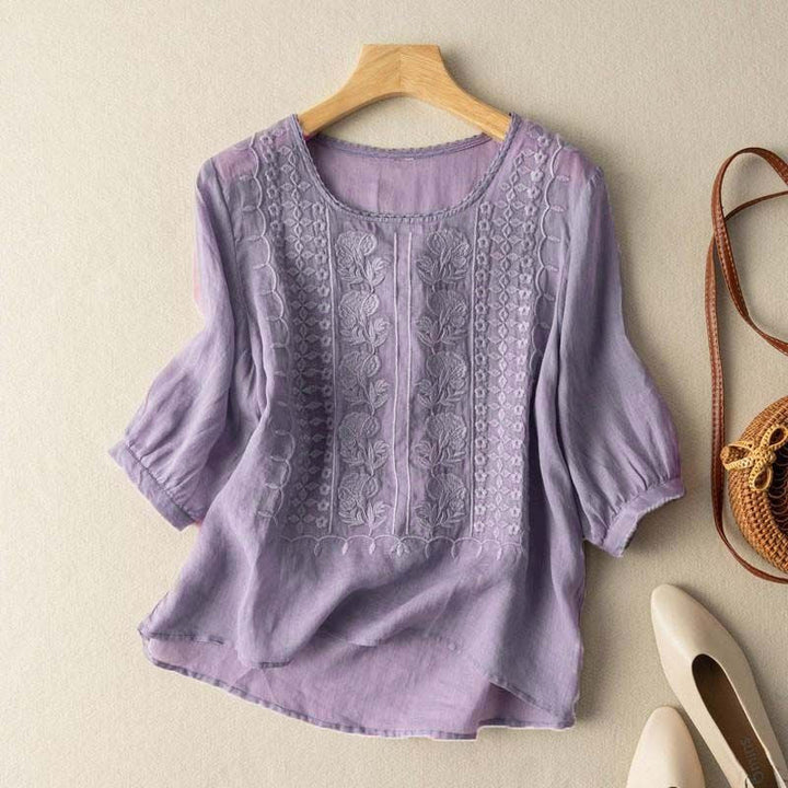 Elegant Women's Linen Blouse - Lightweight and Timeless for Warm Days