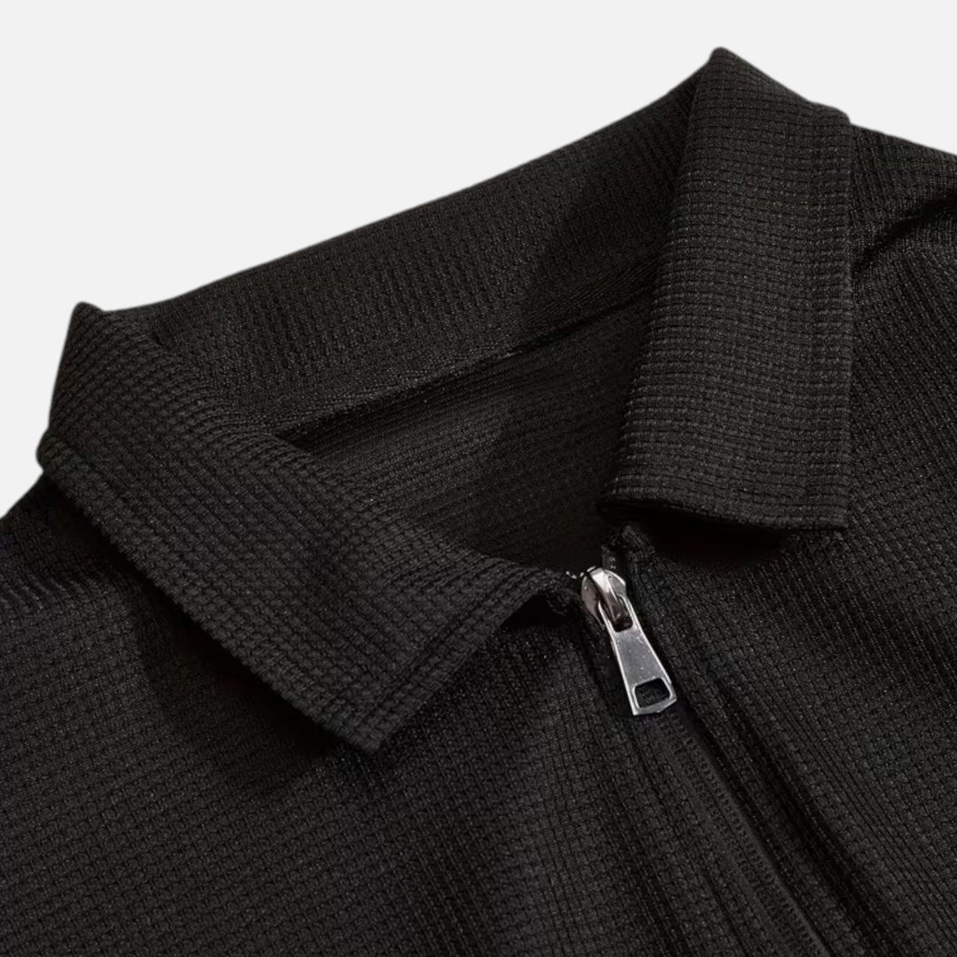 Two-Piece Waffle Knit Men's Casual Outfit