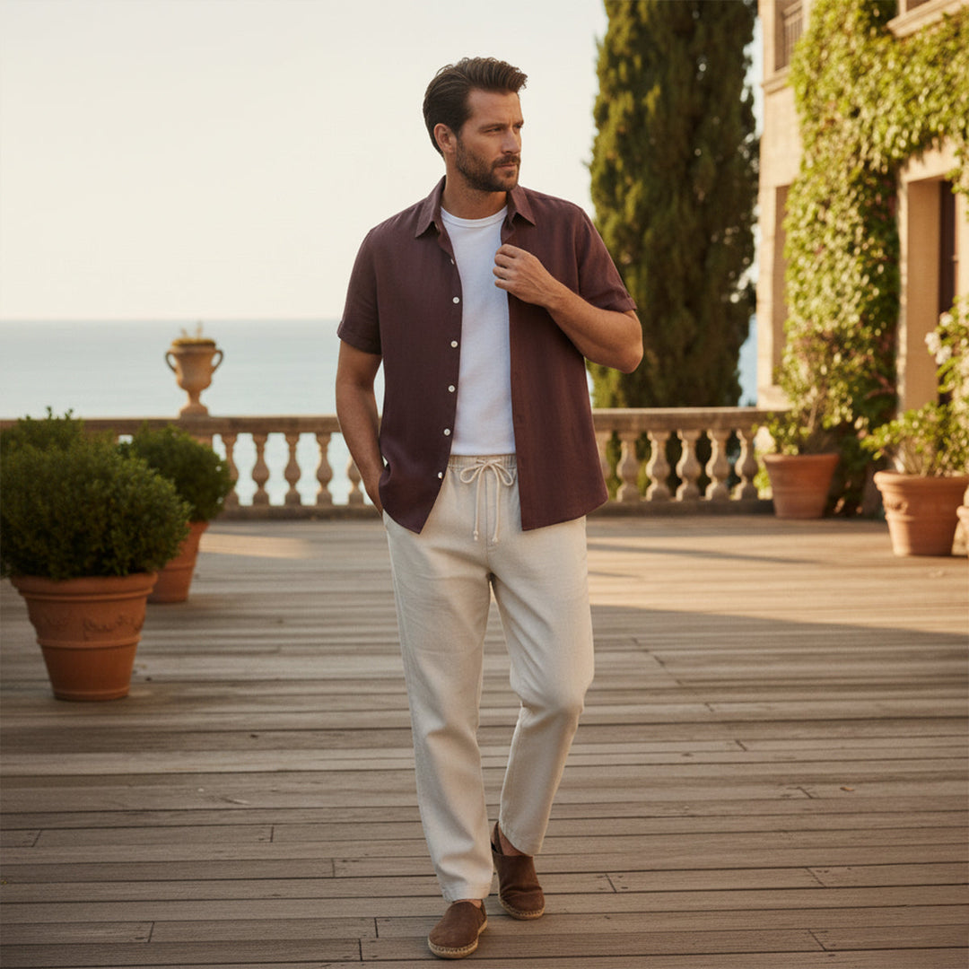 Breathable Lightweight Men's Linen Summer Set
