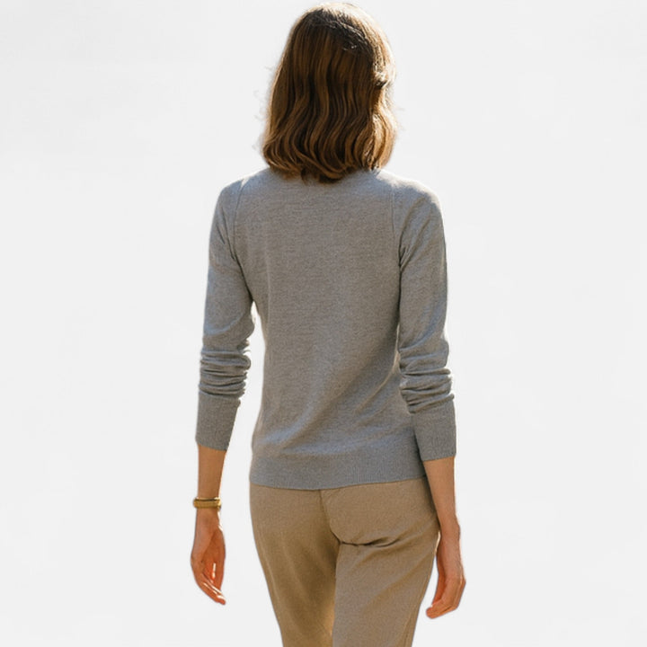 Lightweight Merino Wool Crew Neck Sweater for Women