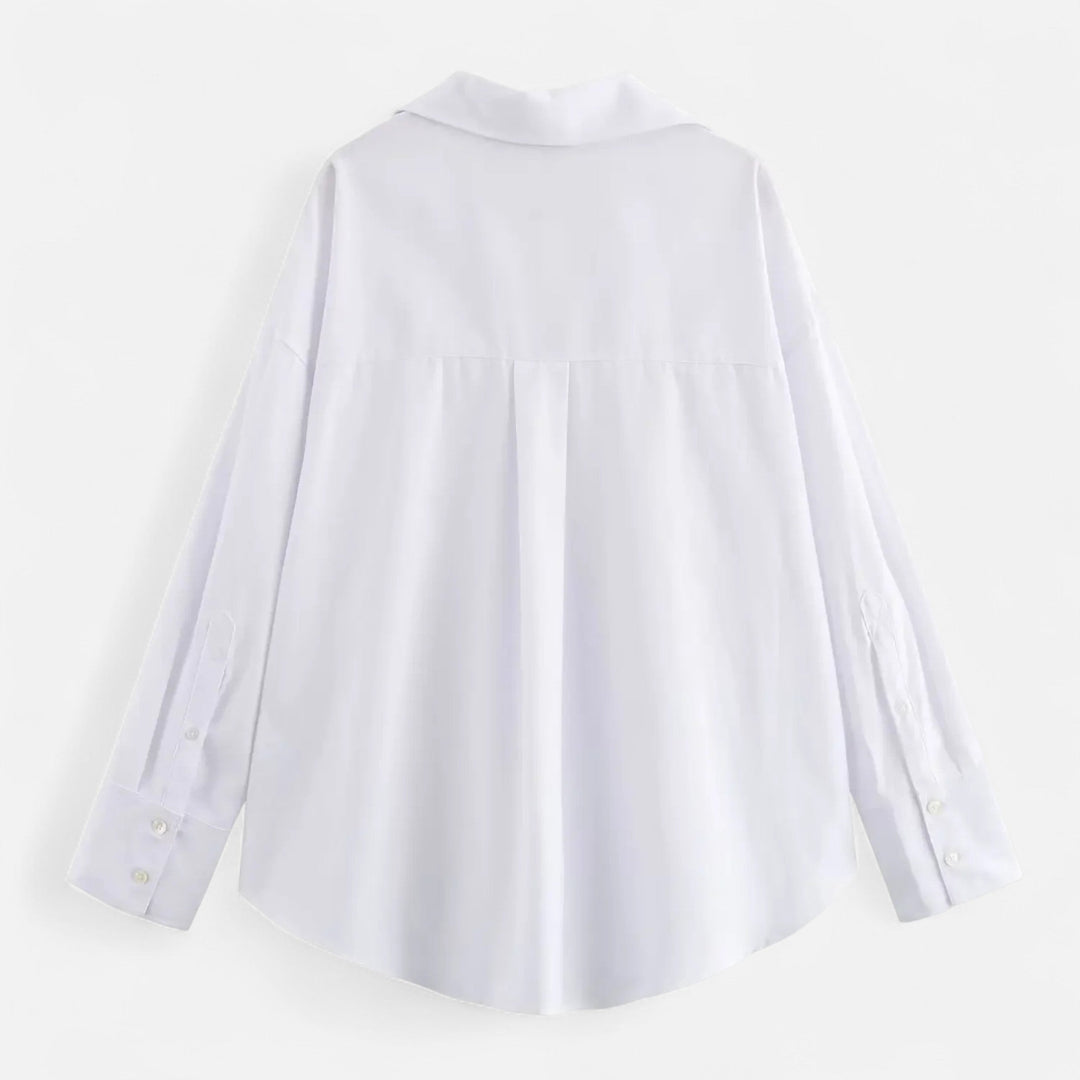 Elegant Classic Women's Long Sleeve Lapel Blouse
