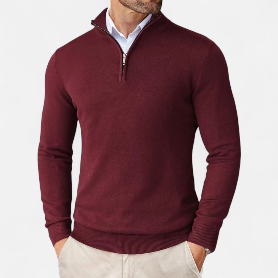 Lightweight Slim-Fit Men's Zip-Up Sweater