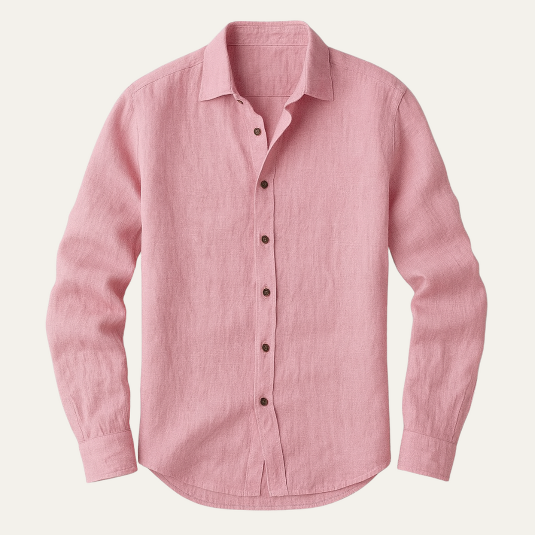 Vintage Breathable Men's Long Sleeve Cotton Shirt