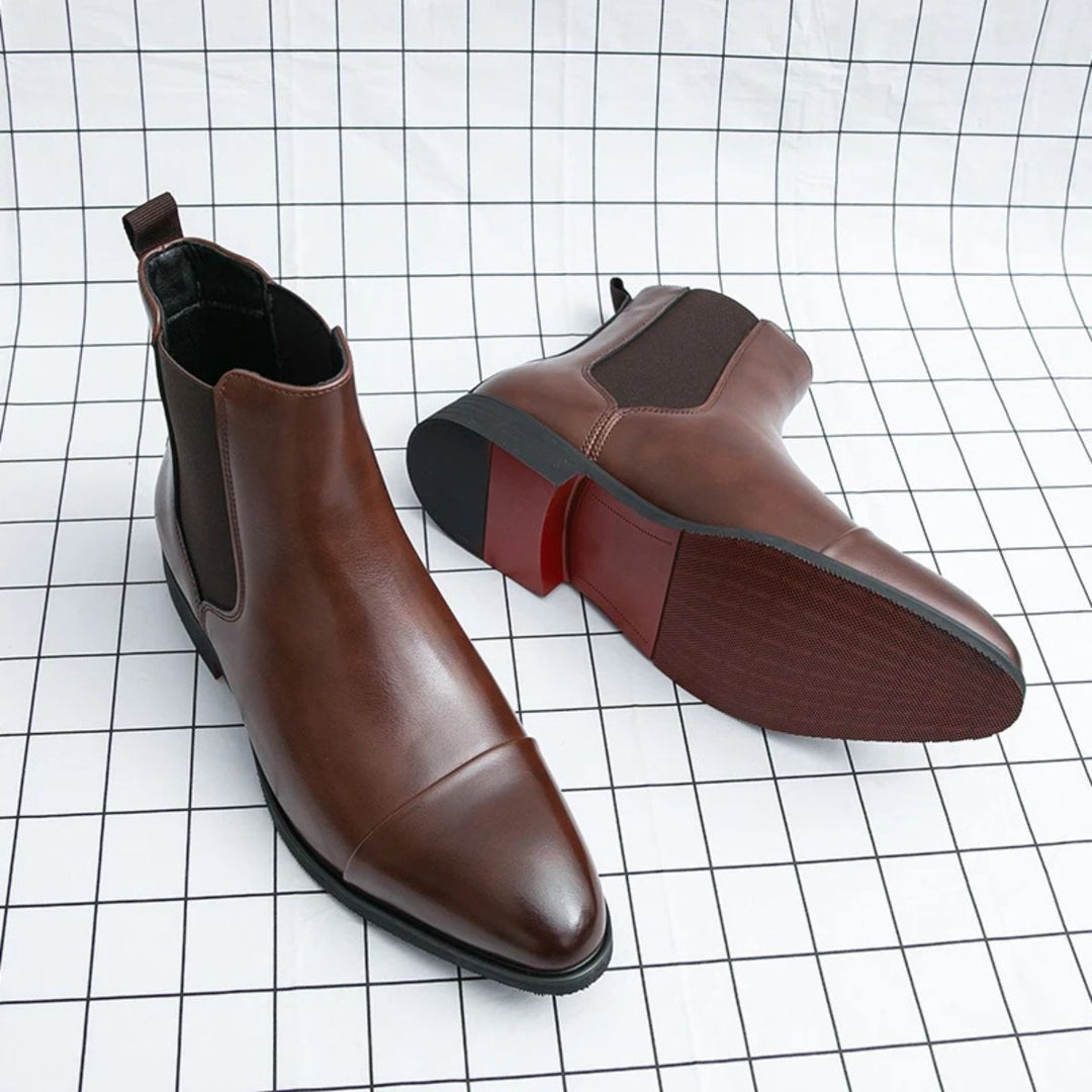 Elegant Classic Men's Faux Leather Chelsea Boots