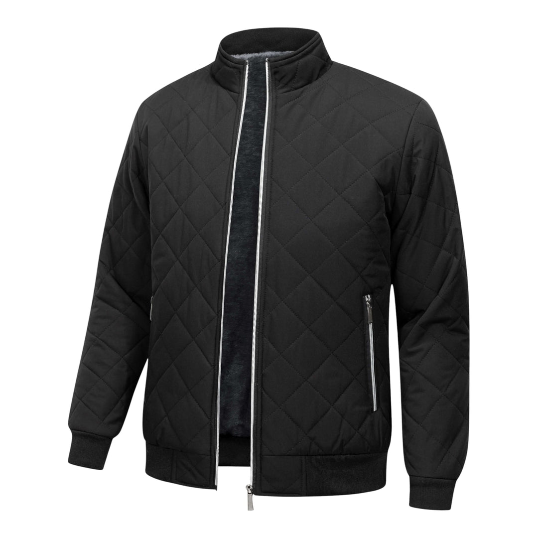 Quilted Warm Men's Winter Jacket with Fleece Lining