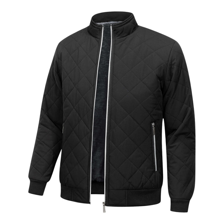 Quilted Warm Men's Winter Jacket with Fleece Lining