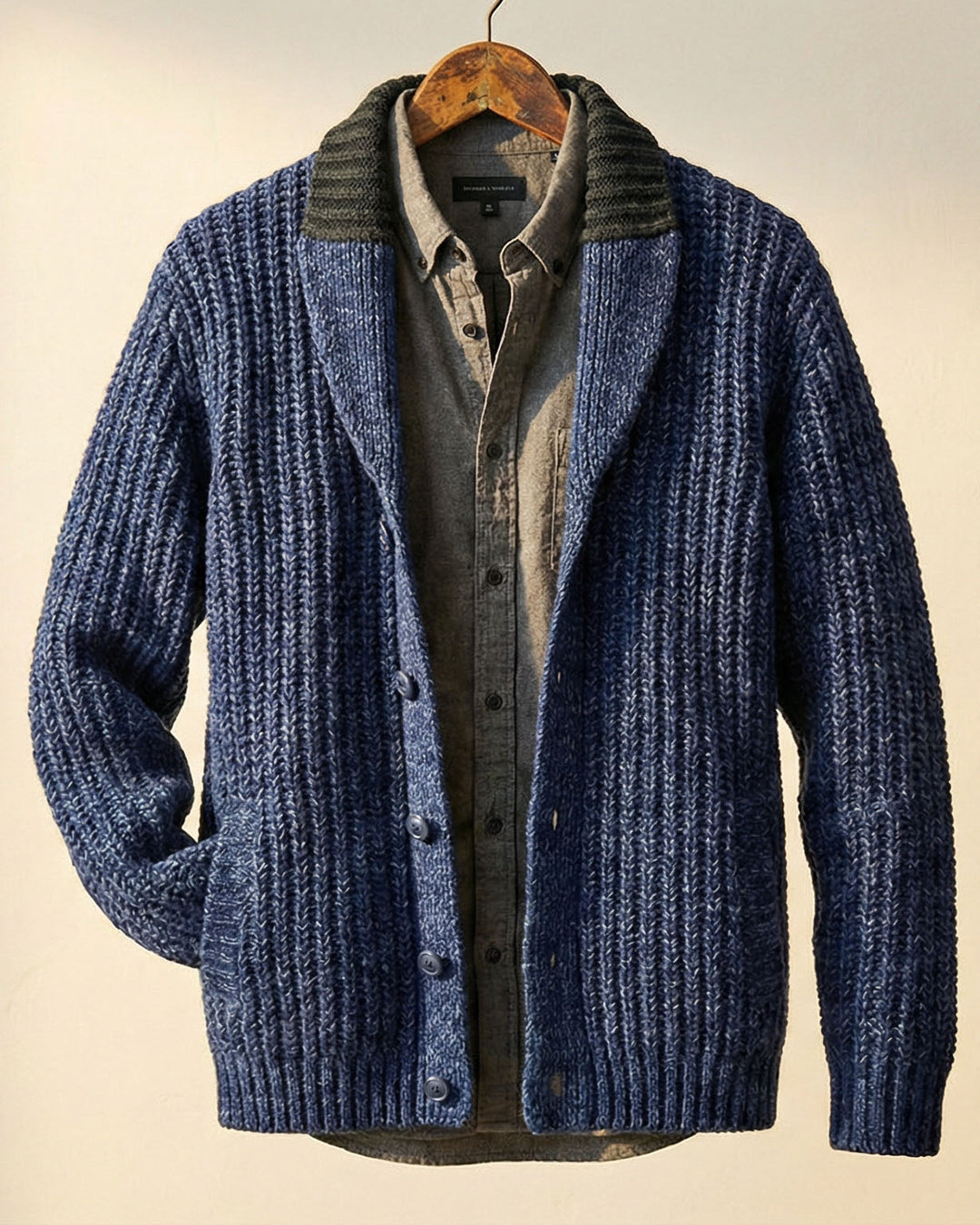 Warm Refined Men's Wool-Blend Cardigan