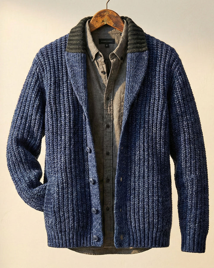 Warm Refined Men's Wool-Blend Cardigan