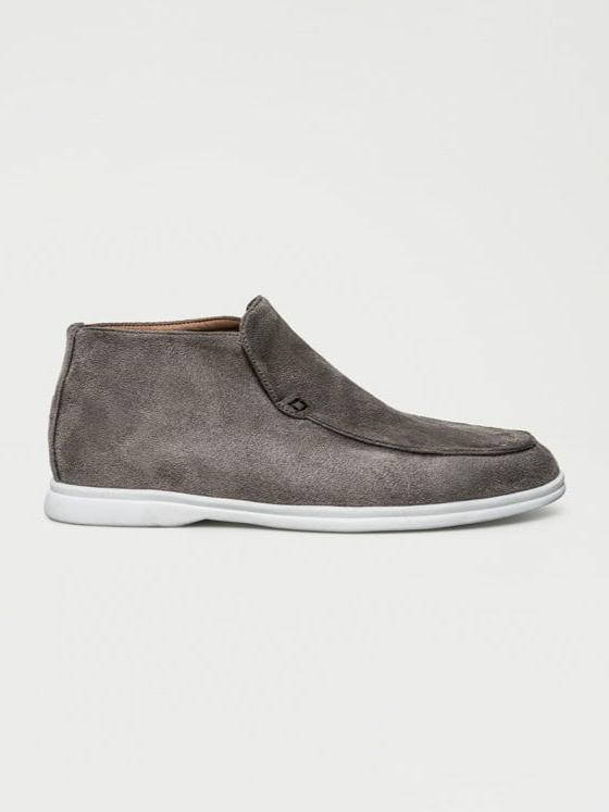 Men's Elegant Suede Loafers - Gray