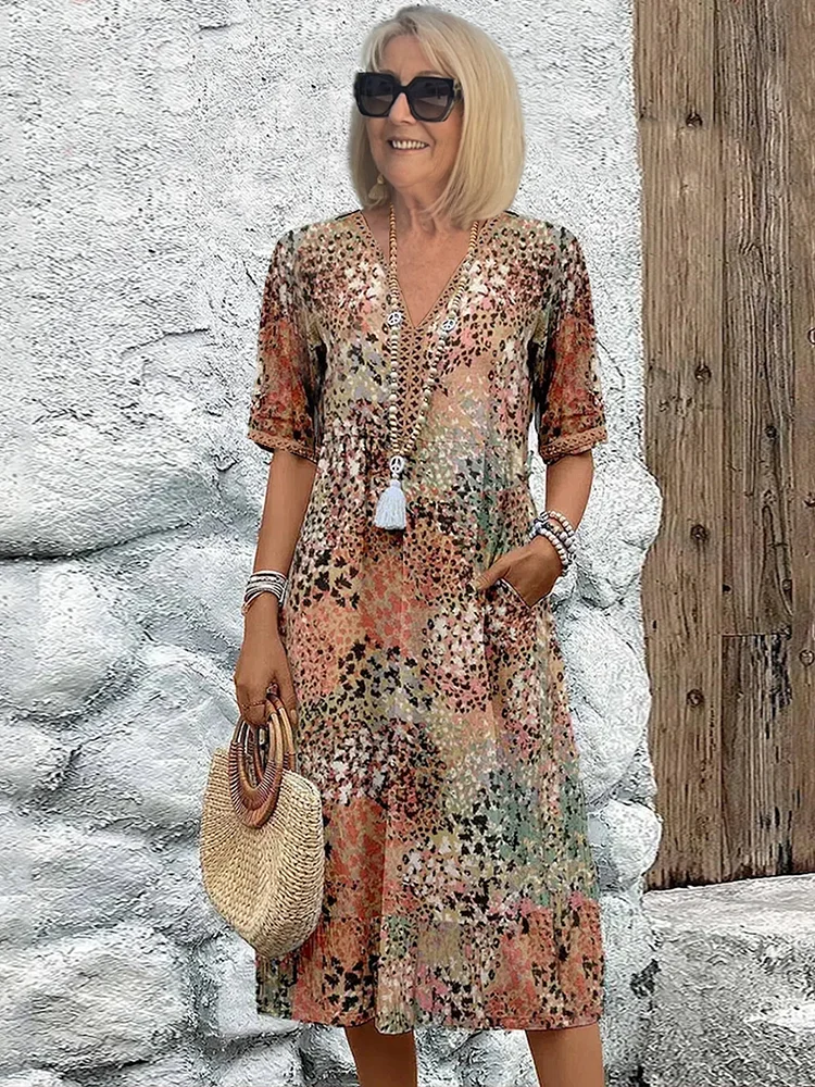 Colorful Stylish Women's Midi Dress