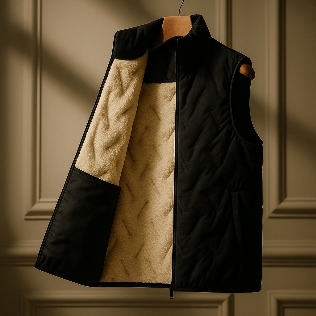 Men's Sherpa Vest with Plush Lining - Lightweight and Water-Resistant