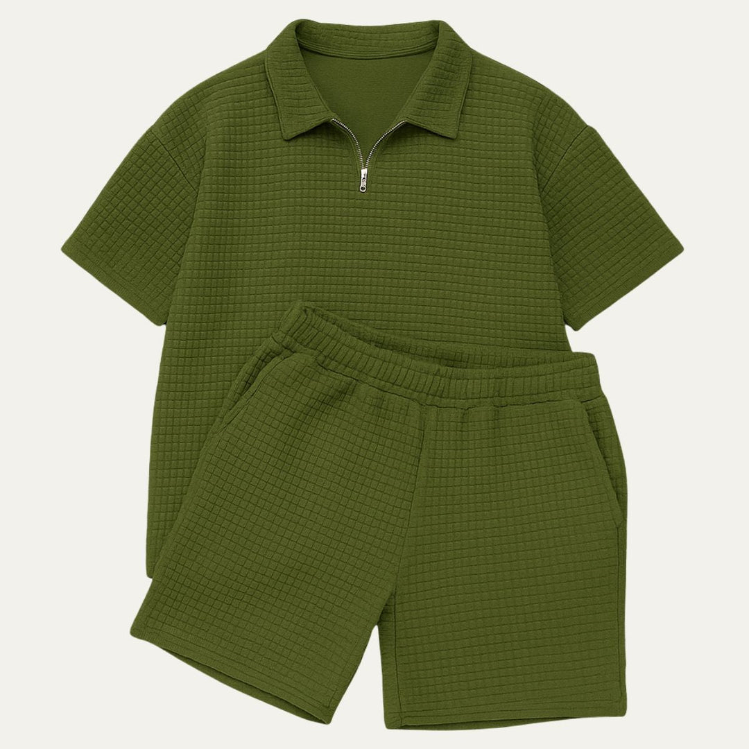 Breathable Waffle Knit Men's Summer Co-Ord Set
