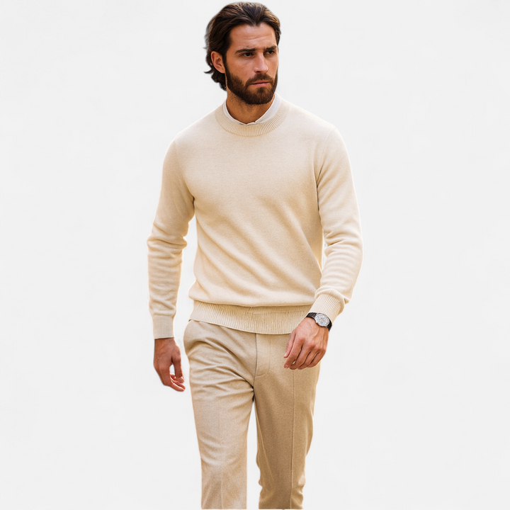 Men's Casual Crewneck Cashmere Wool Sweater