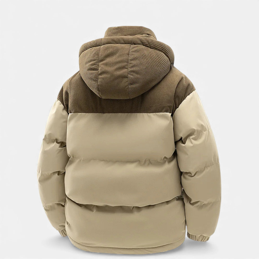 Men's Lined Winter Jacket with Removable Hood