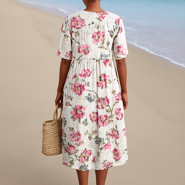 Elegant Floral Women's Vintage Dress