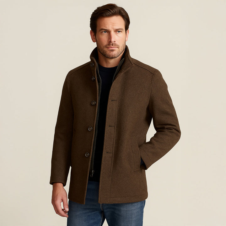 Classic Wool Blend Men's Trench Coat