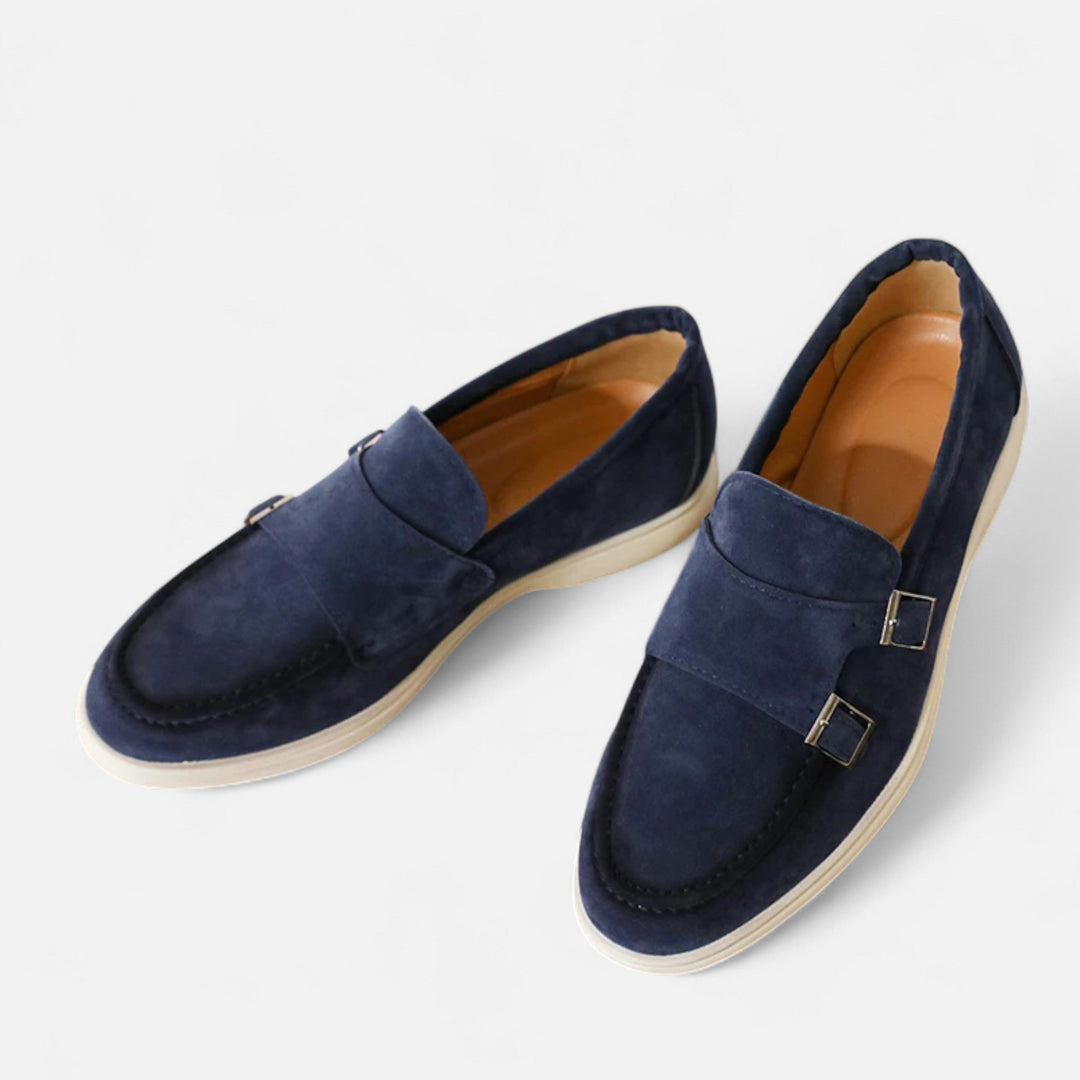 Elegant Suede Men's Monk-Strap Loafer - Slip-On Comfort