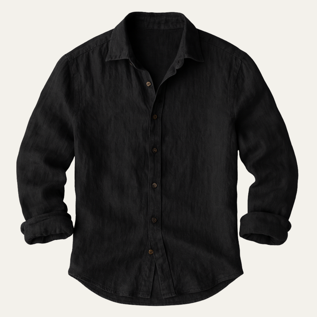 Vintage Breathable Men's Long Sleeve Cotton Shirt