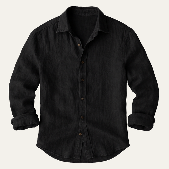 Vintage Breathable Men's Long Sleeve Cotton Shirt