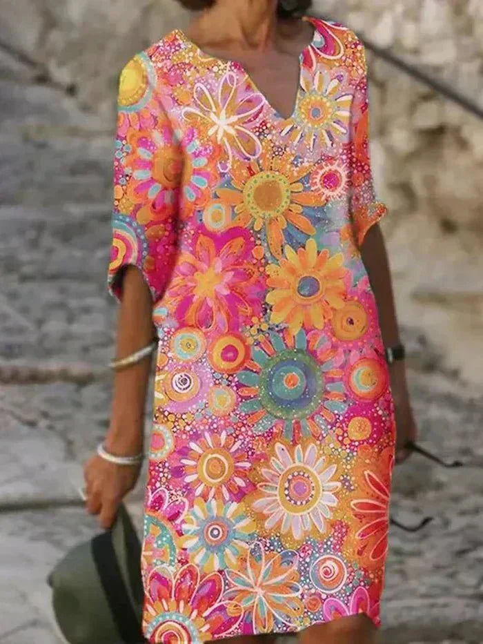 Vibrant Floral Women Maxi Dress