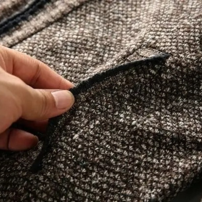 Men's Plaid Knit Jacket with Lining