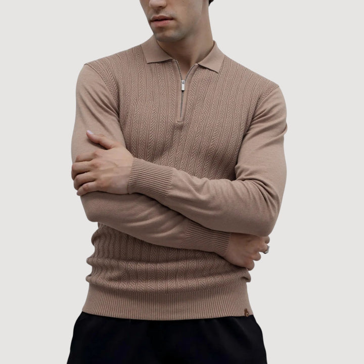 Elegant Cable Knit Men's Sweater