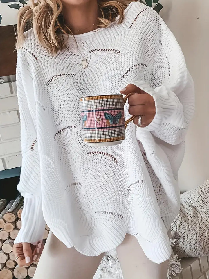 Elegant Cut-Out Knit Sweater for Women