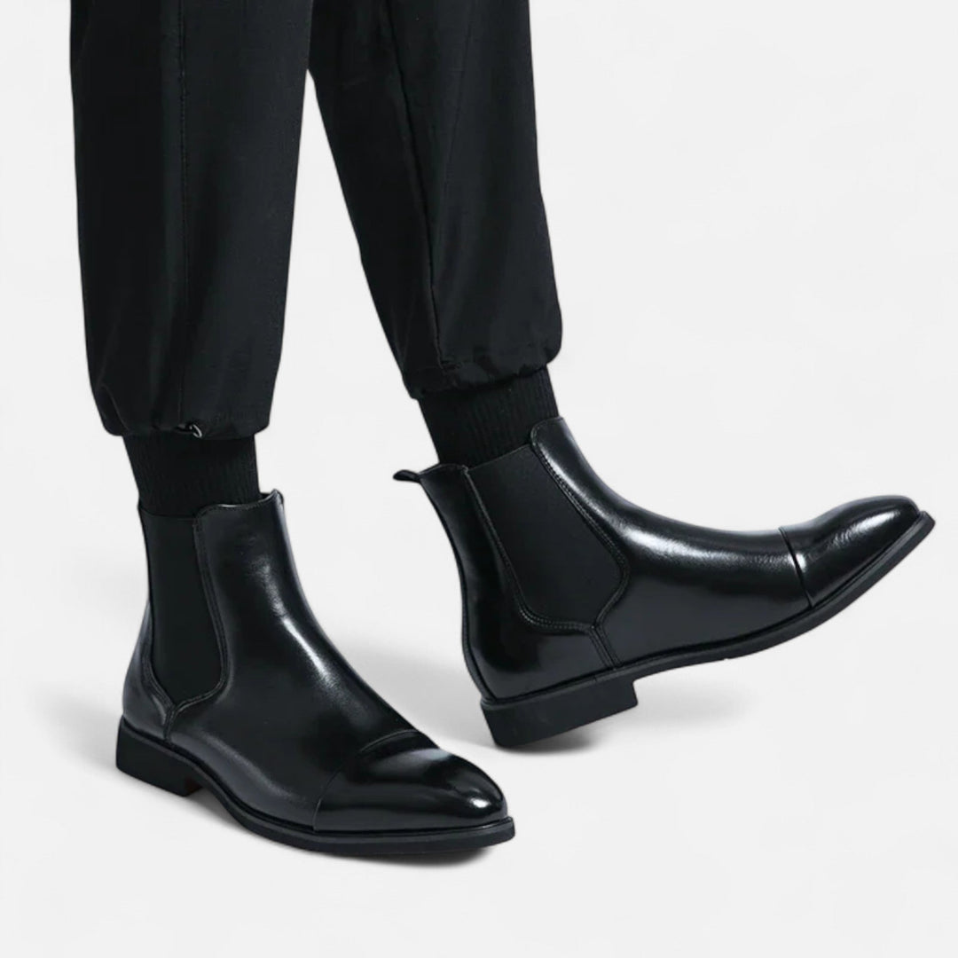 Men's Elegant Chelsea Boots with Red Sole