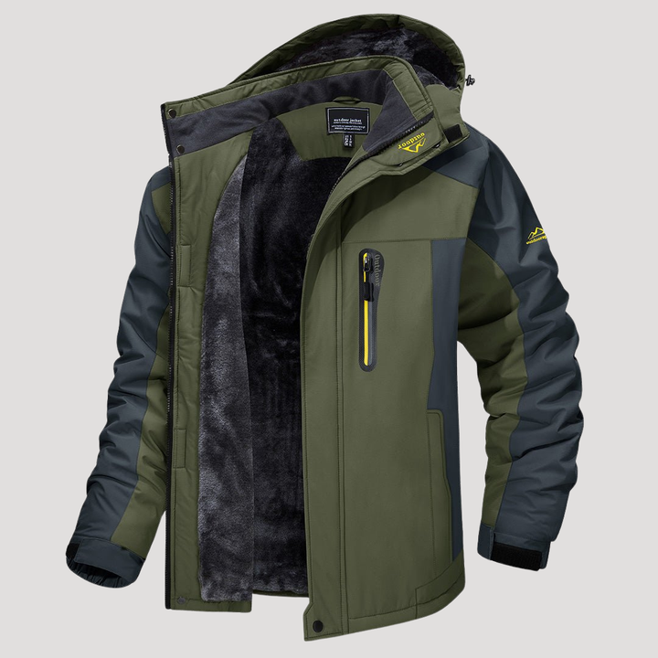 Men's Windbreaker Waterproof Outdoor Jacket - Windproof with Removable Hood