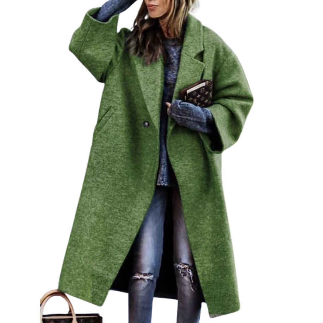 Elegant Oversized Women's Coat with Artistic Patterns