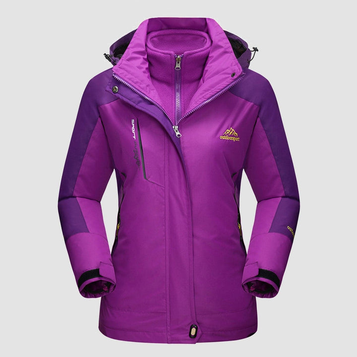 3 - in - 1 Waterproof Winter Coat, Fleece Lined,Two - Piece Suit, Hooded Ski & Hiking Jacket - veyora