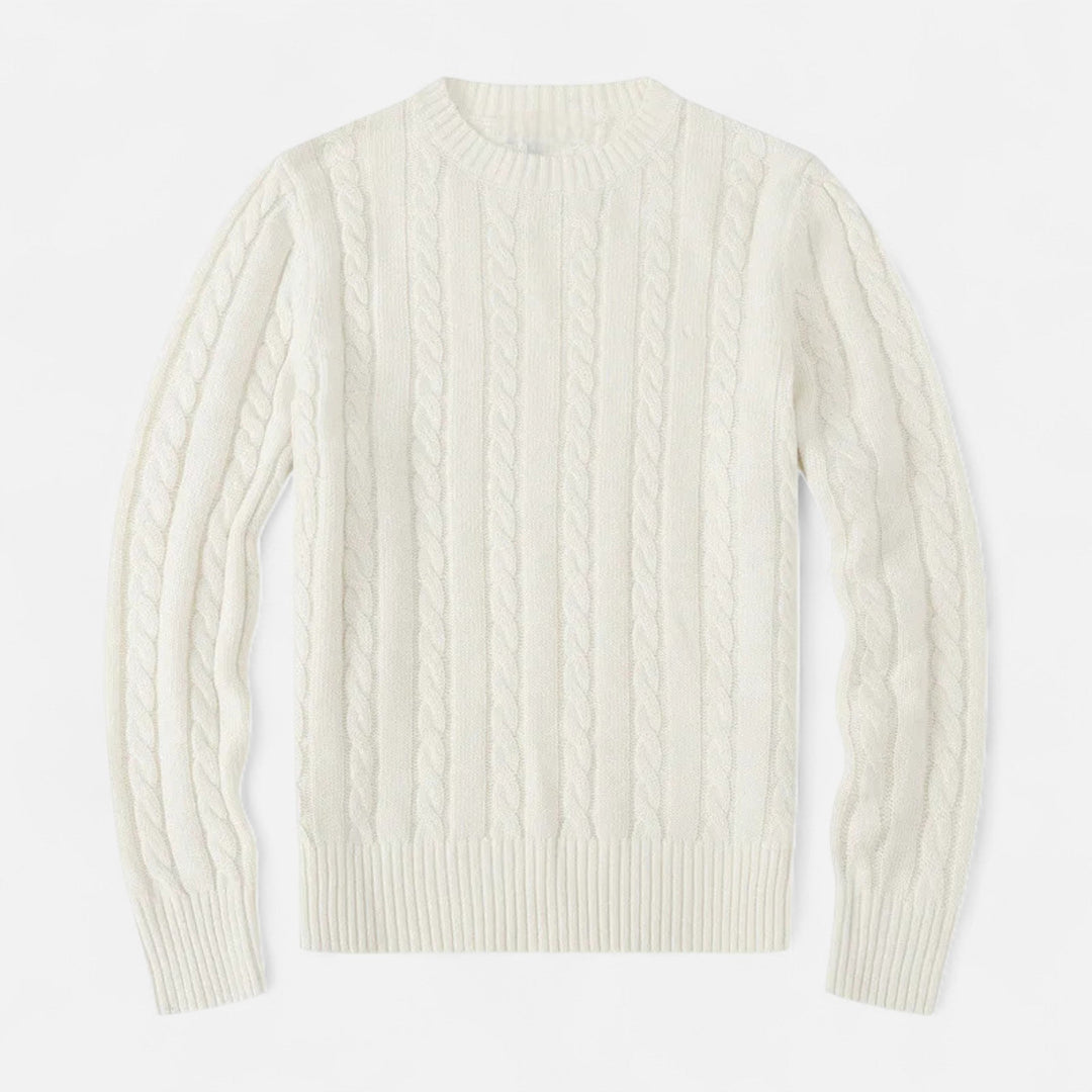 Classic Crew Neck Cotton-Blend Men's Sweater