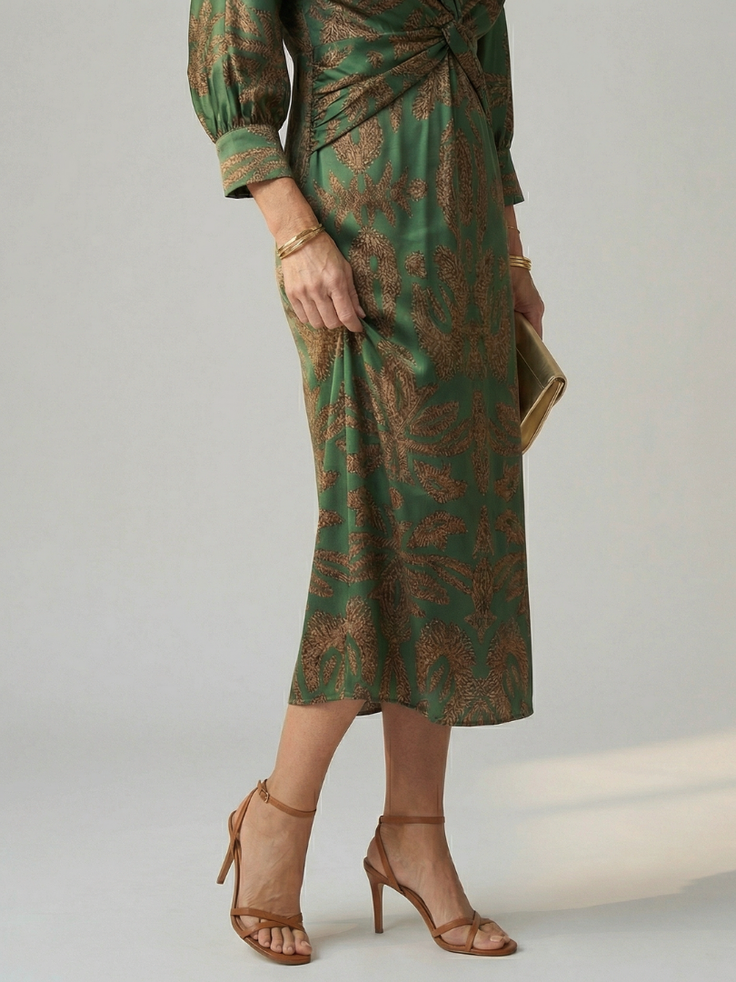 Elegant Lightweight Women's Wrap Midi Dress