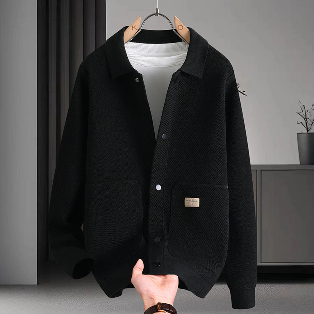 Warm Men's Cardigan - Chunky Knit and Wind-Resistant for Fall and Winter