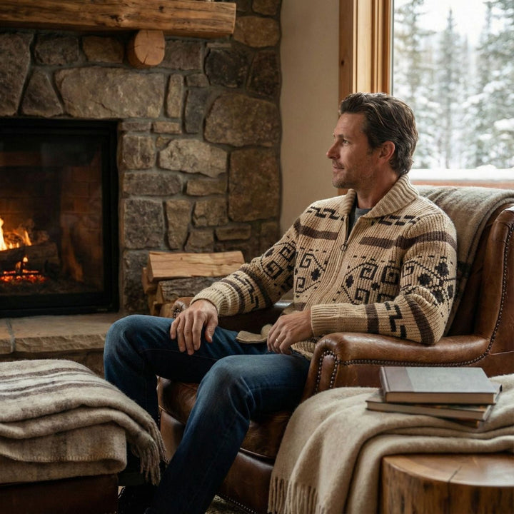 Classic Warm Men's Shawl Collar Knit Cardigan