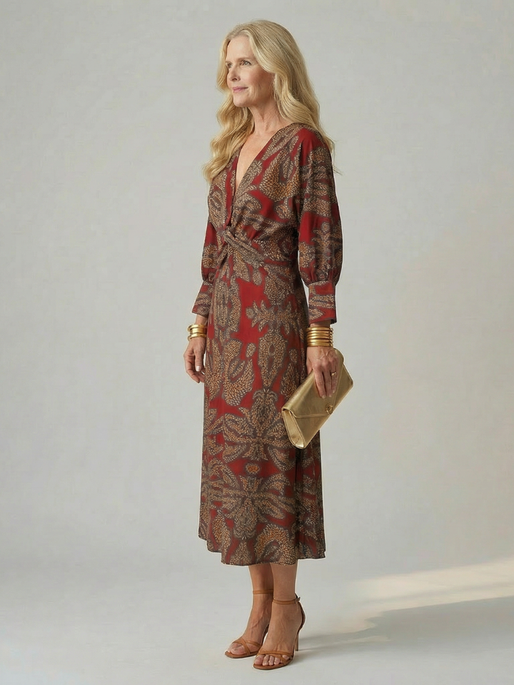 Elegant Lightweight Women's Wrap Midi Dress