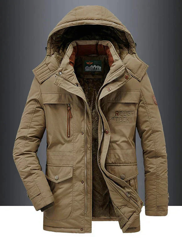 Windproof Warm Men's Winter Jacket with Fleece Lining