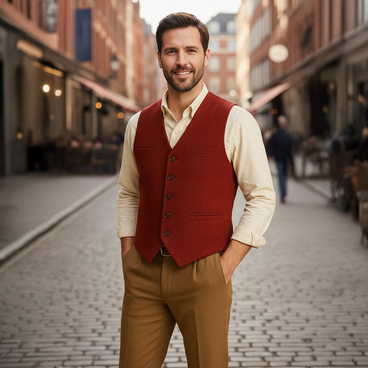 Elegant Vintage Men's Button-Up Vest