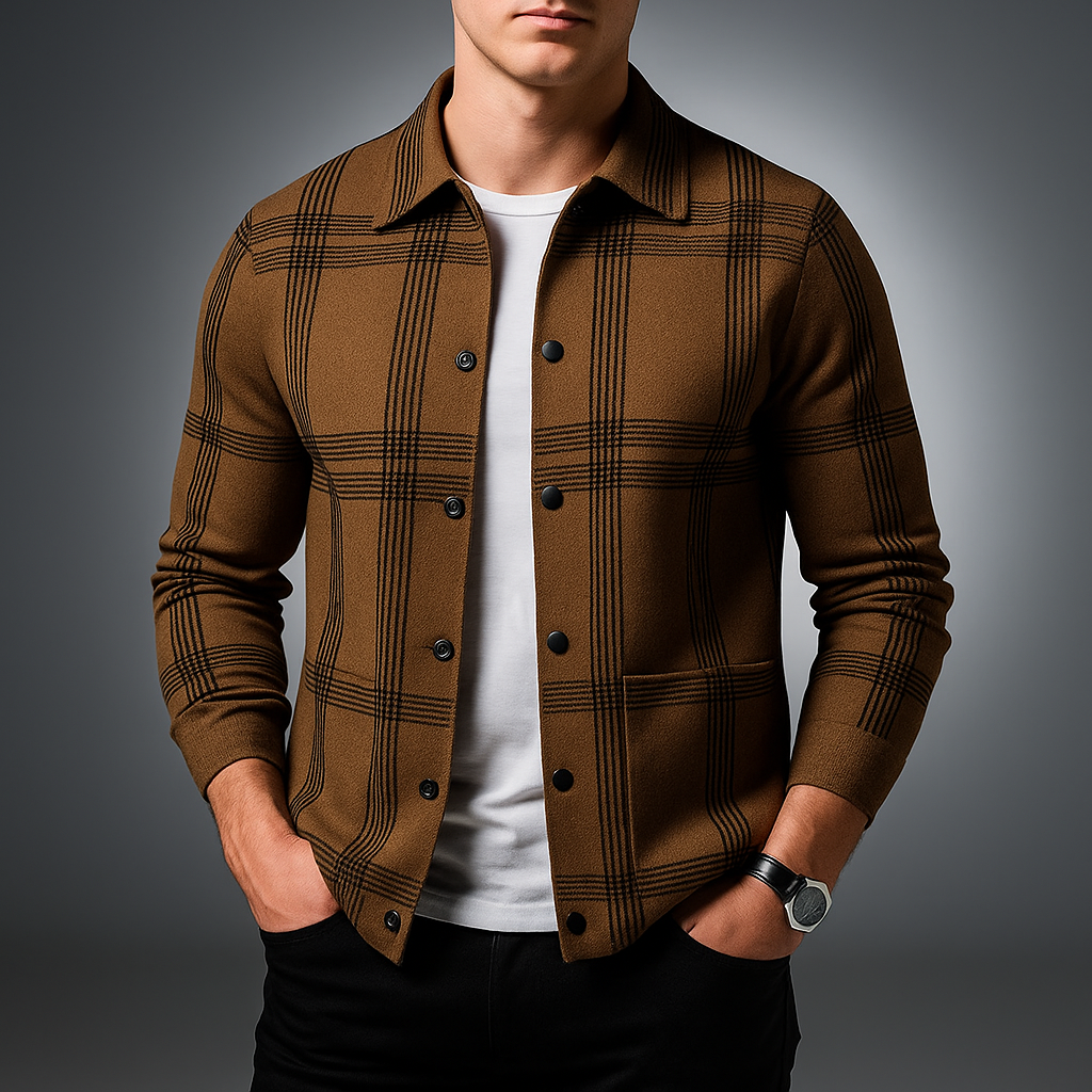 Elegant Men's Cardigan with Subtle Texture - Soft and Versatile