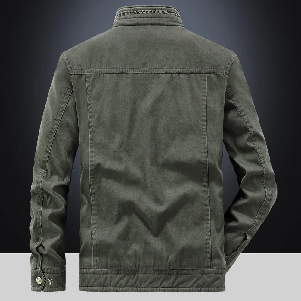 Elegant Cotton Bomber Jacket Men's