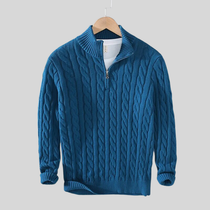 Men's Cotton Knit Pullover Sweater - Breathable and Lightweight