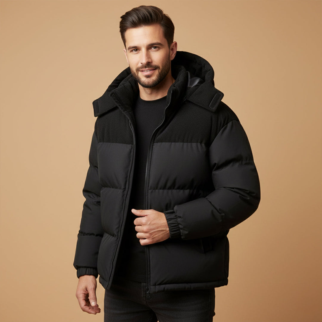 Warm Windproof Men's Winter Puffer Hooded Jacket