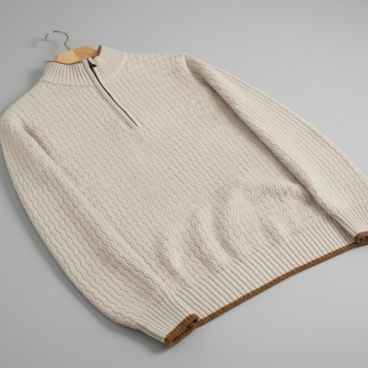 Structured Quarter-Zip Knit Sweater Men's