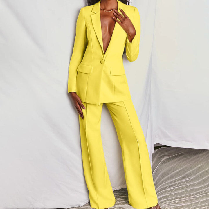 Elegant Women's Blazer Set - Business Suit with Pants for Formal Occasions