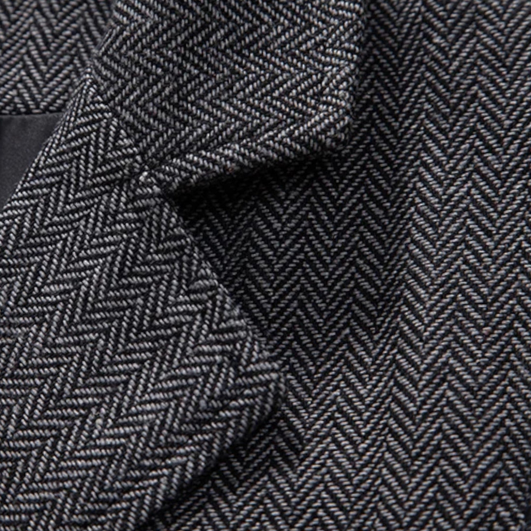 Vintage Tweed Men's Suit Vest with Lapel Chain