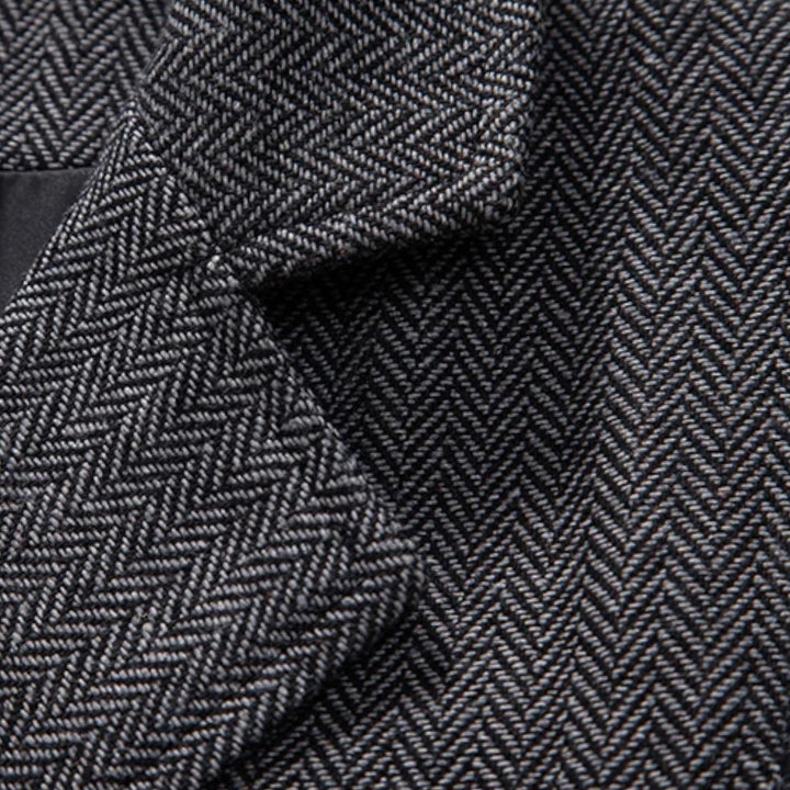 Vintage Tweed Men's Suit Vest with Lapel Chain